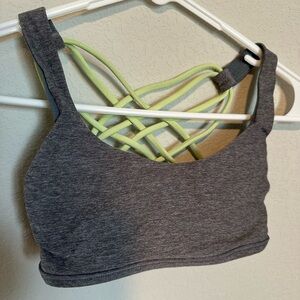 Lululemon- Gray Women's Strappy Back Sports Bra - Comfortable Support
